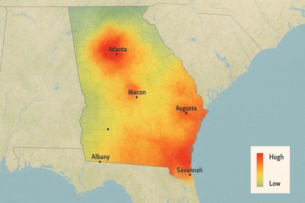 Bed bug infestations are most common in Georgia’s major urban centers.