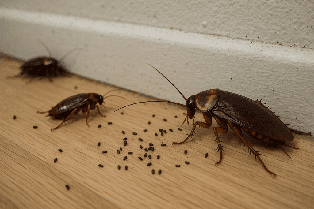 palmetto bugs and droppings at home