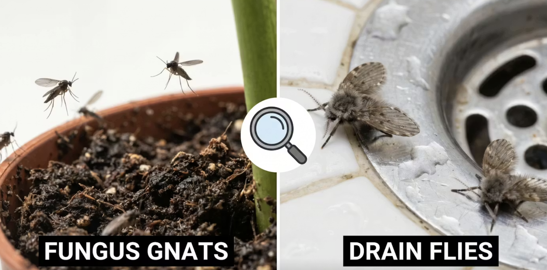 fungus gnats vs drain Flies